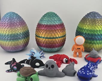 3D Printed Dragon Egg Mystery Flexi Fidget 10 Pack