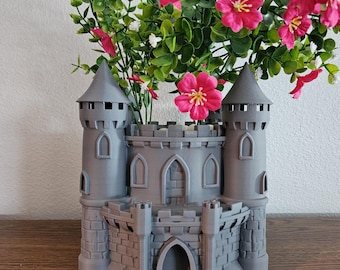 Castle Planter for Succulents and Faux Flowers, Fantasy Home Decor, Whimsical Garden Centerpiece
