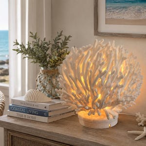 Warm Ambient Lamp, Matte PLA 3D-Printed Coral Design, 4 Height Options