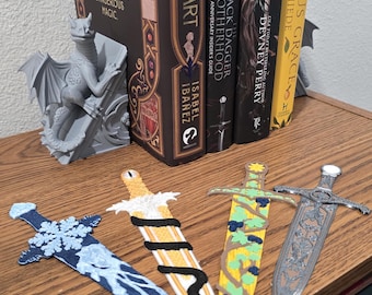 3D Print Sword Bookmark Set, Book Lover Gift, Fantasy Accessory for Readers