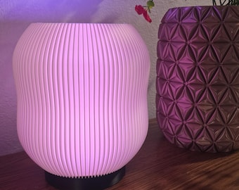 Modern Wave LED Table Lamp, Romantic Mood Light, Remote Control, 6x8 Inch