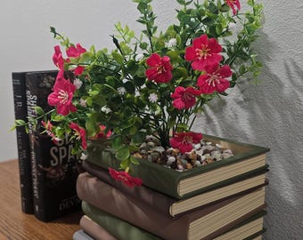Bookstack Planter, 3D Printed Indoor Decor with Built-In Drainage