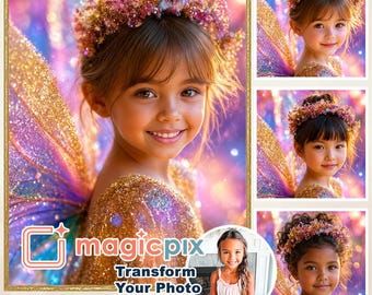 Custom Fairy Portrait | Personalized Fantasy Digital Art From Photo | Enchanted Garden-Themed Artwork (Digital Download)
