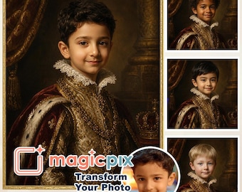 Custom Renaissance Portrait From Photo | Vintage Oil Style Royal Child Painting (Digital Download)