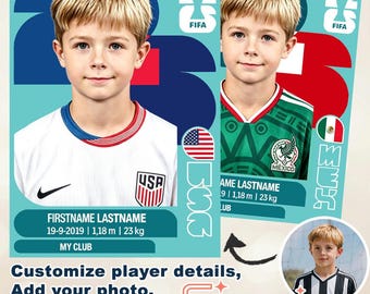 Custom Soccer Trading Card from Photo | Personalized FIFA‑Style Player Card | Choose Any Country (Digital Download)
