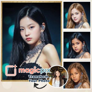 Retrato inspirado en el K-pop a partir de una foto / Transformaciones de retratos con IA (Descarga digital)