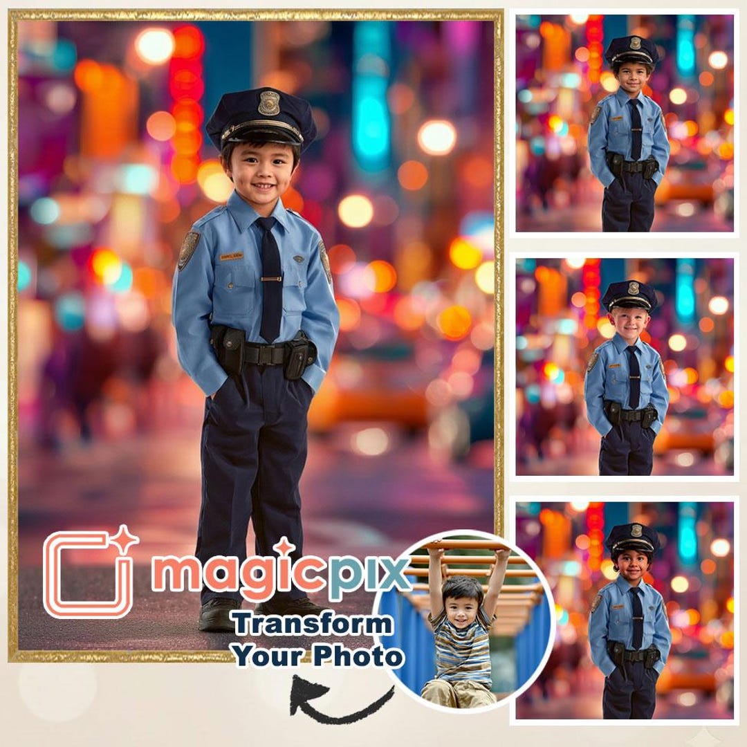 Police Pattern Portrait Custom Police Officer Portrait From Photo | Hero Uniform Art (digital ...