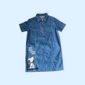 Hand-painted Snoopy Denim Dress | No One Like Me | Los Angeles Artist