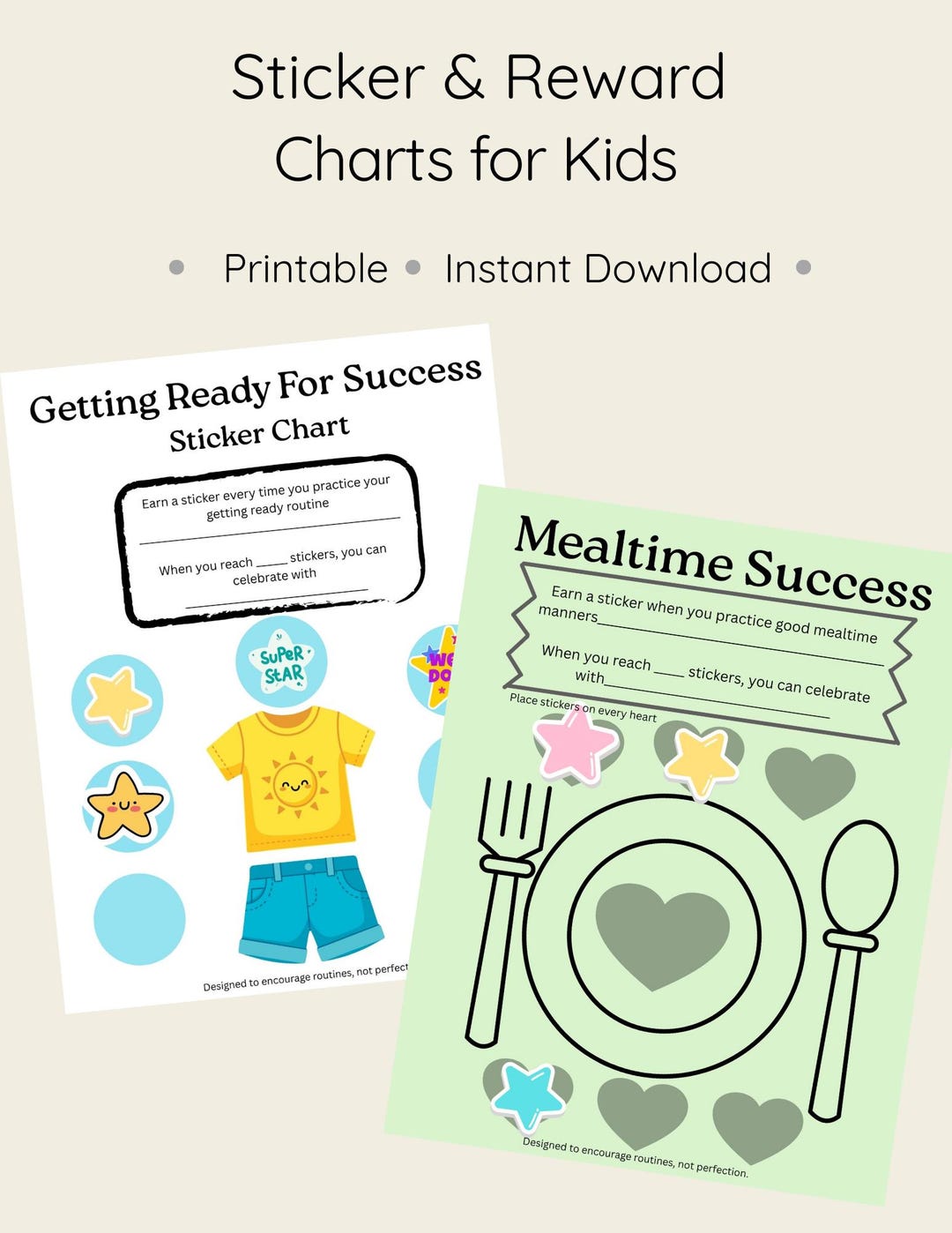 Sticker and Reward Charts for Kids | Printable Routine Support ...