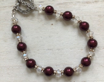 Garnet Moonlight Swavorski Crystal Bracelet