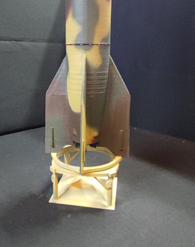 Rectangular Rocket Pro-built WW2 German V2 Rocket. 3D Printed & Hand Painted. W/removable ...
