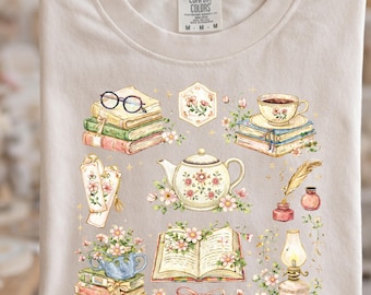 Bookish Girl Era PNG – Retro Cottagecore Book Lover Shirt Design – Sublimation Download