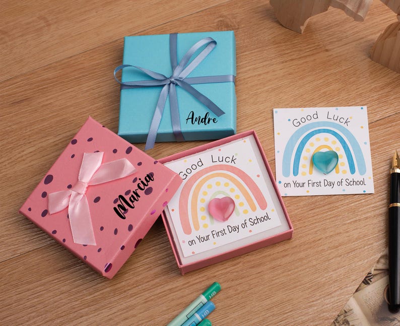 First Day of School Card,personalized Heart Stone Card Gift for Kids ...