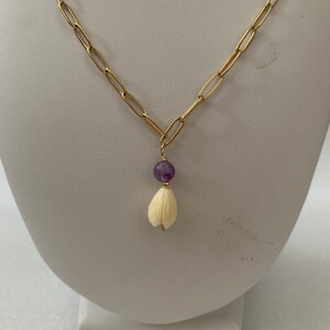 Paperclip Necklace // Pikake Amethyst Chain Necklace