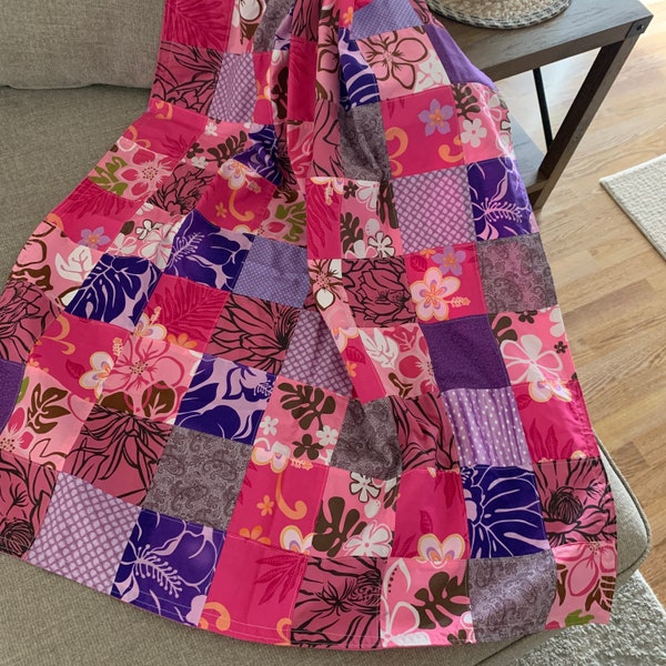 Patchwork Baby Blanket / Toddler Blanket / Child Blanket / Pink Hawaiian