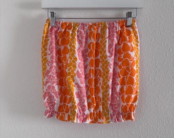 Strapless Hawaiian Print Tube Crop Top // Summer Top // Sample Sale // Small-Medium