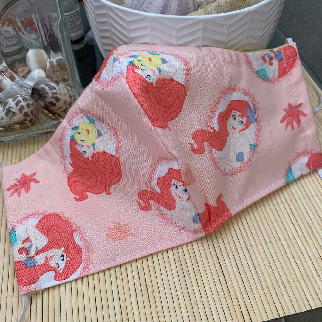 Face Mask 3 Layers ARIEL MERMAID PINK 118 - Etsy