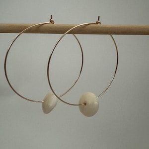 Puka Shell Earrings // Gold Filled Shell Hoops // #2773