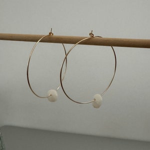Puka Shell Earrings // Gold Filled Shell Hoops // #2781