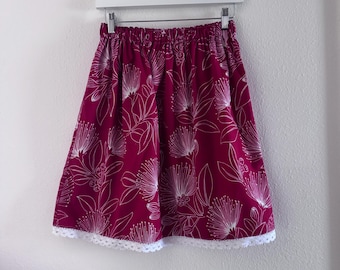 Retro Inspired Hawaiian Print Tube Top // Summer Top // Sample Sale // Small/Medium