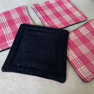 Palaka Hawaiian Fabric Coasters // Pink