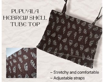 Hawaiian Pupu&#39;ala Bandeau // Shirred Tube Top // Hebrew Shell