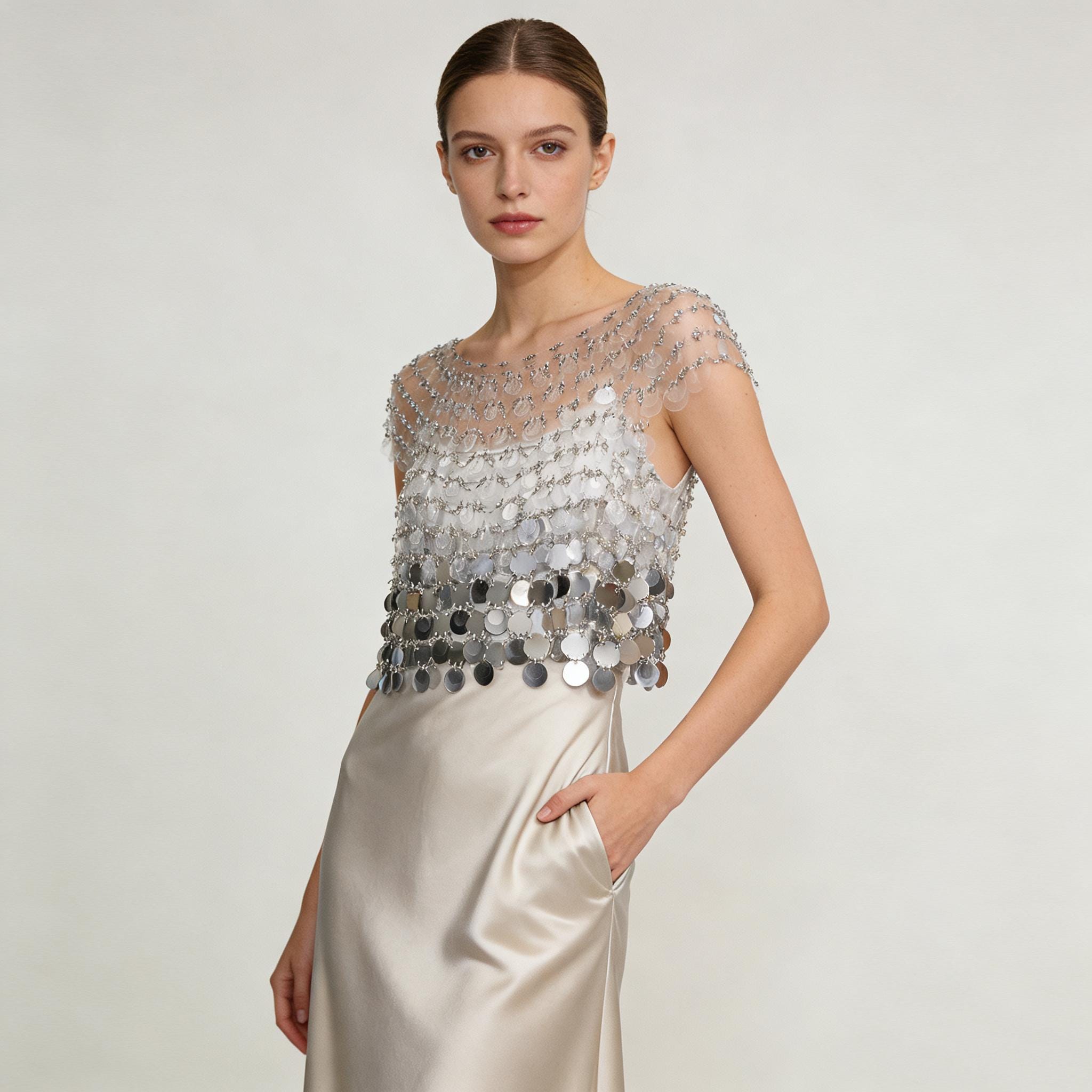 Sequin Cape Top Overlay