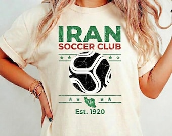 Iran Soccer Shirt, Vintage Iran Football Club T-Shirt, Iranian Soccer Fan Gift, Retro Sports Tee, Est 1920 National Team Jersey Style