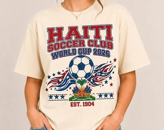 Vintage Haiti Soccer T-Shirt, 2026 World Cup Haiti Fan Apparel, Distressed Haitian Sports Tee, Haiti Football Club Top, Haitian Flag Shirt