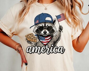 USA Flag Raccoon Shirt, Funny Patriotic America Tee, Comfort Colors Fourth Of July Independence Day Gift