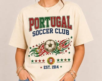 Portuguese Soccer Jersey Alternative, Portugal Football Fan Shirt, Gift for Soccer Lover, Retro Portugal National Team Tee, Est 1914