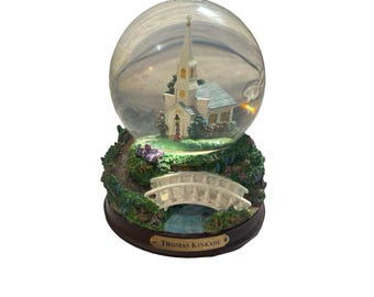 Vintage Thomas Kinkade Hometown ChapelMusical Snow Globe 2004