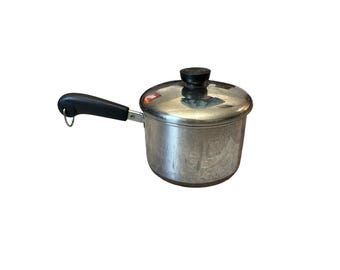 Vintage 1801 Revere Ware steelpan met deksel, koper, 2 qt