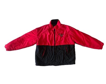 Snap-on Racing Jacke Herren Large Rot Schwarz Gesteppter Swingster Vintage Mantel