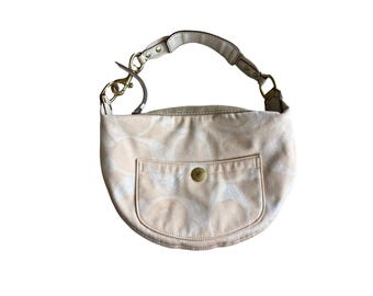 Coach Y2K Signature Optic Monogram Canvas Ergo Hobo Bag Butter Yellow