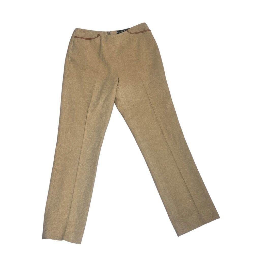 Ralph Lauren Black Label, VTG Ralph Lauren Black Label Camel Wool Cashmere Trousers with Leather Trim