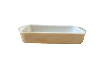 Fuente rectangular para hornear Fire-King Peach Luster de 1 cuarto de galón, marca Anchor Hocking Vintage