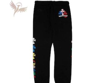 Pantalones deportivos con cruz gótica – Pantalones deportivos con estampado punk Y2K – Pantalones deportivos negros extragrandes unisex