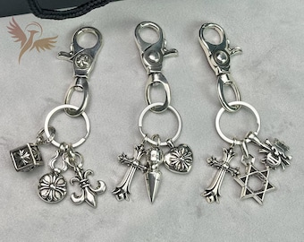 Llavero con cruz punk, dije de cruz Y2K para llaves y bolsos, 7 diseños únicos