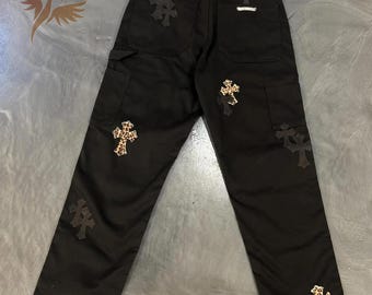 Pantalones vaqueros con parches de cruz / Pantalones cargo unisex de estilo urbano / Regalo de estilo gótico Y2K