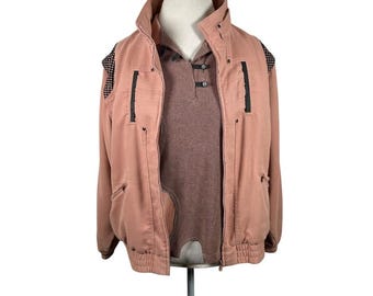 Vintage Jamie Sadock Twin Set Polo Top & Bomber Jacket Dusty Pink Golf Size M