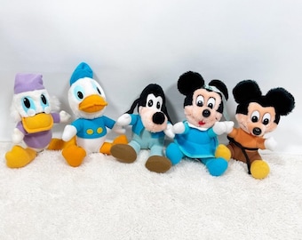 Vintage Disney Mickey's Christmas Carol Lot Of 6 Plush Stuffed Animal Scrooge