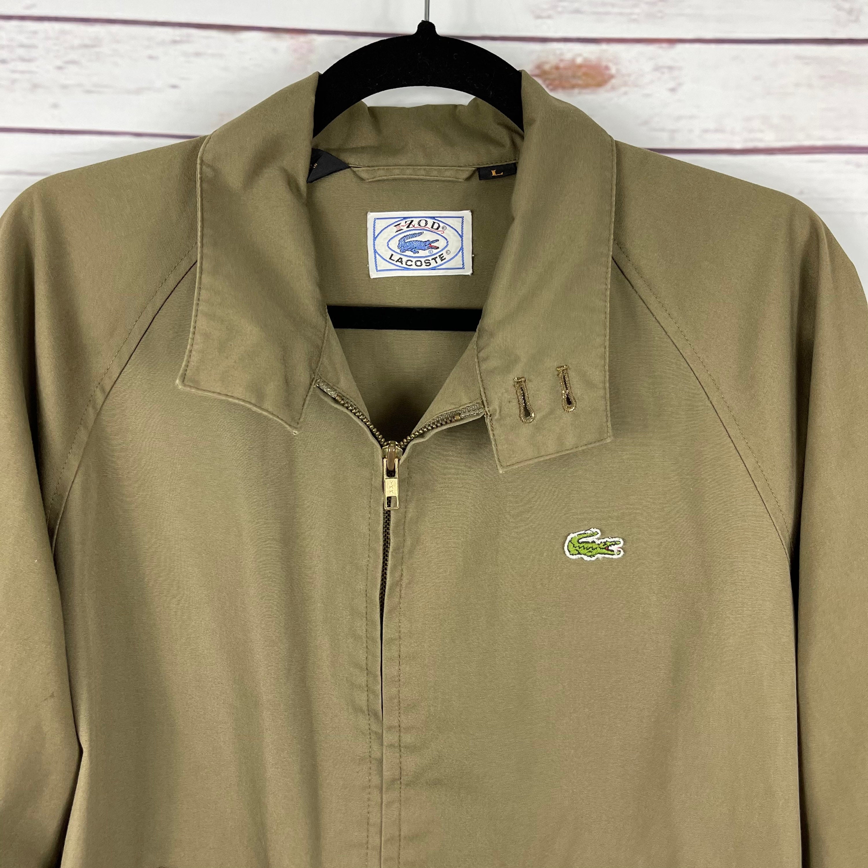 Vintage IZOD Lacoste Jacket Harrington 80s 90s Full Zip Tan | Etsy