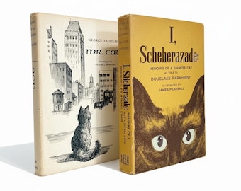 Vintage Cat Book Lot Mr. Cat & I Scheherazade Memoirs of a Siamese Cat 1960s HC