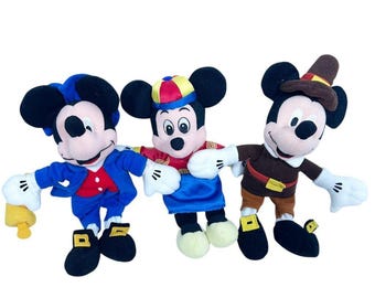 Vintage 90s Disney Store Plush Mickey Mouse Early American, Chinese New Year