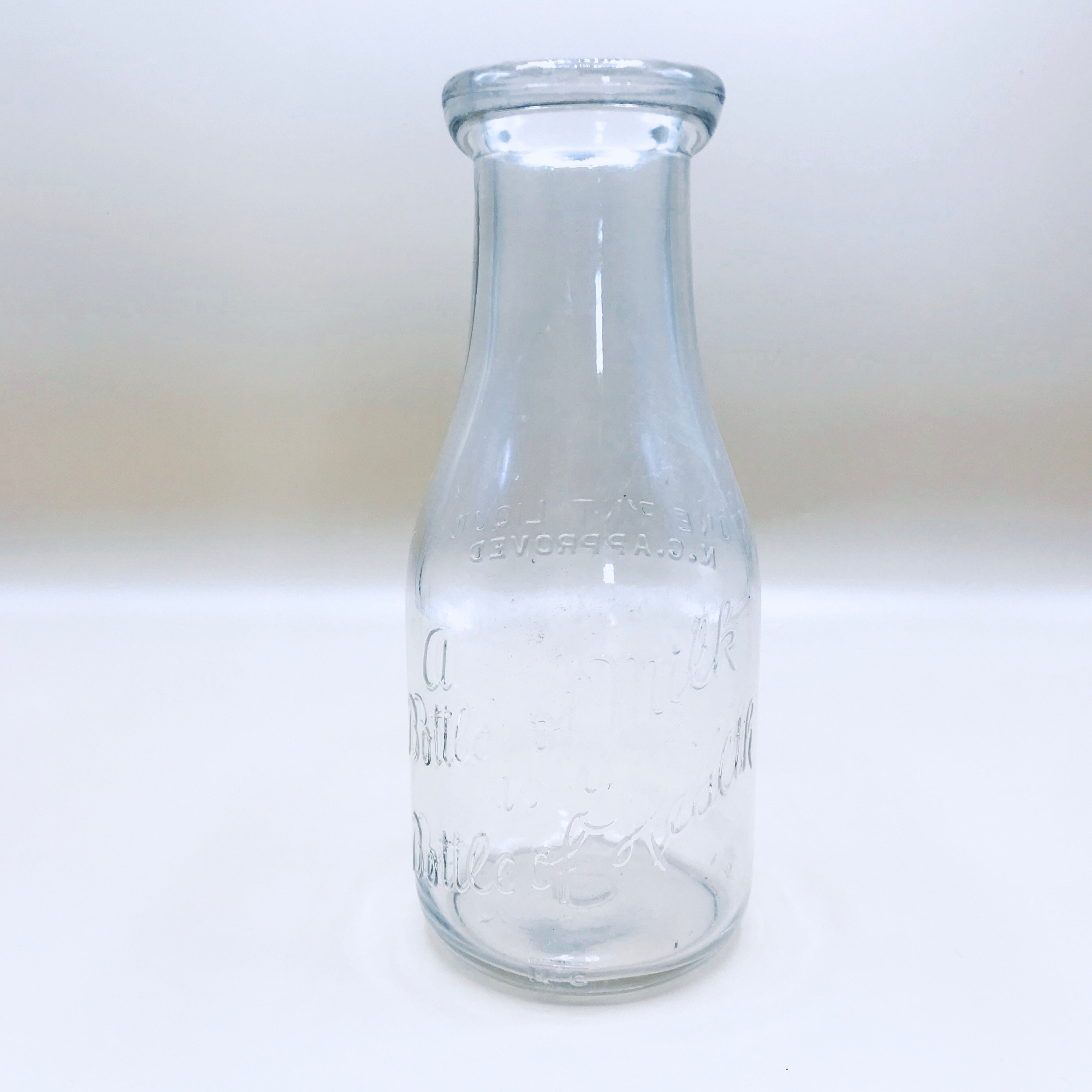 Vintage Pint Glass Milk Bottle A Bottle of Milk is a Etsy