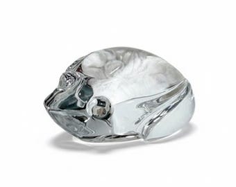 Vintage Val St. Lambert Crystal Frog Paperweight Made In Belgium De Sousa