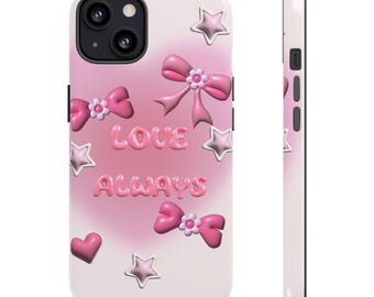 Love Always Pink Bows Phone Case | Christian Women Gift