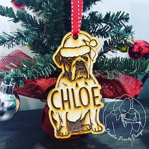English bulldog ornament, christmas ornament, personalized ornament, pet ornament, dog ornament