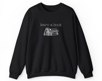 Embroidered learn a book Crewneck Sweatshirt